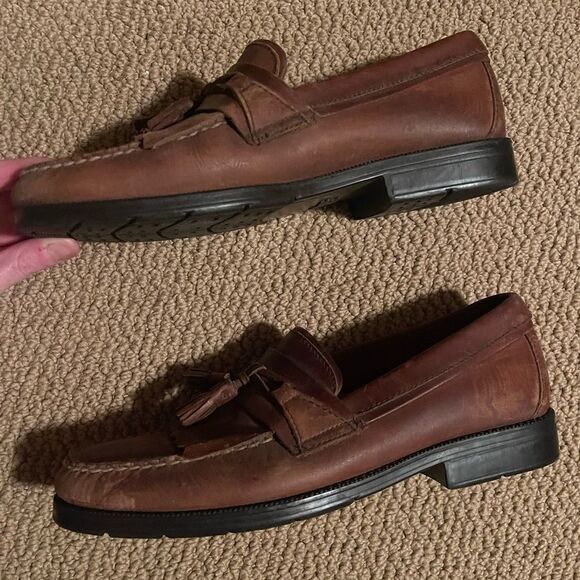 Bass flex men’s brown leather loafers - Picture 5 of 8